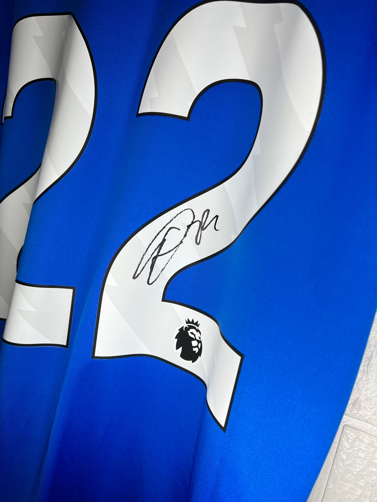 Godfrey signed Everton shirt.