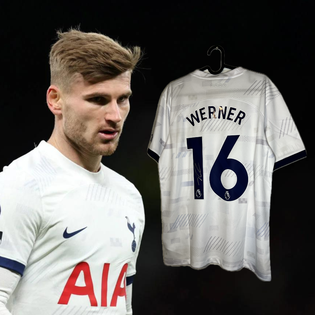 Timo Werner signed Tottenham shirt.